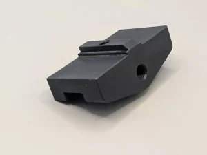 Startrite bandit rip fence clamping bracket. part is black due to chemical blacking process