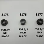 Different size flanged rollers for roller style guides