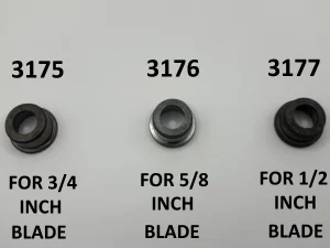 Different size flanged rollers for roller style guides