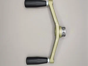 top down view of the 3 part handle for Startrite tilt arbour table saws