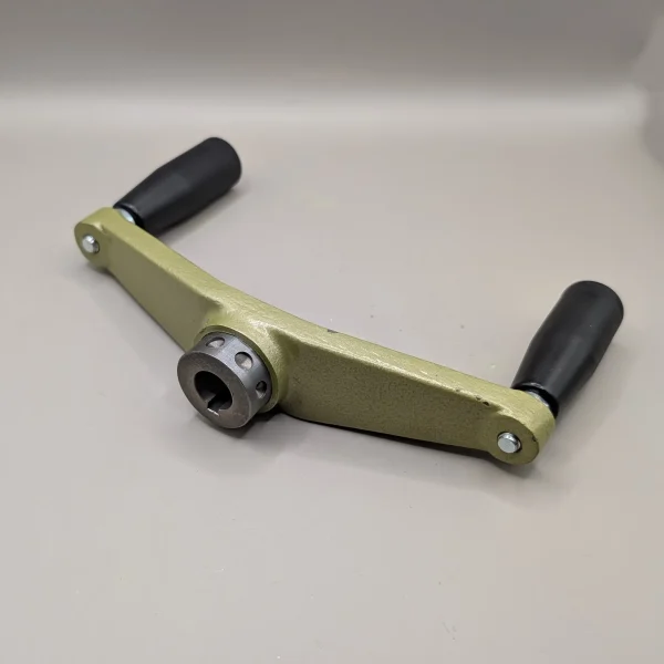 backside view of the 3 part handle for Startrite tilt arbour table saws