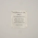 Startrite 316, V500 & V900 Hydraulic Tank Instruction Plate spare