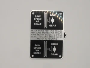 Instruction Plate for Startrite variable speed control panel