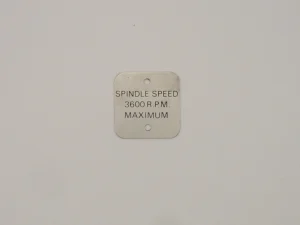 SPINDLE SPEED PLATE
