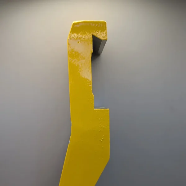 side profile view of the guide arm spare part for Startrite H225, H250 & H280 bandsaws. Yellow spare on a grey background.