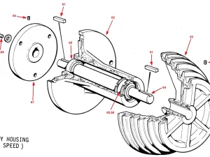 FIXED WHEEL HUB & 5 SPEED PULLEY HOUSING - Bandit & 12-S (1 & 5 SPEED ONLY)