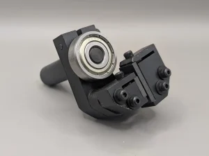 Startrite upper universal blade guide assembly, showing guide holders, guide inserts, thrust bearing & stem.