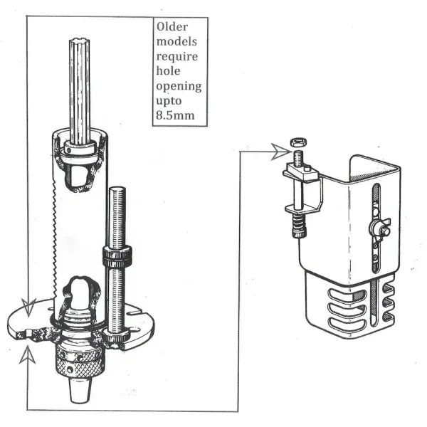 fitting instructions for the Startrite Mercury 5 speed drill guard