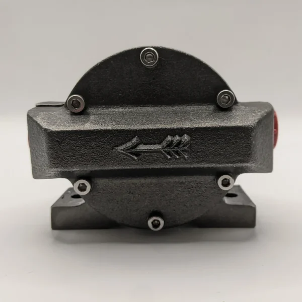 Back view of the belt driven coolant pump for the Startrite MEBA SM250 & SM320