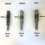 3 sizes of worm shaft for the Startrite SM1255 / 1256 gearbox.
