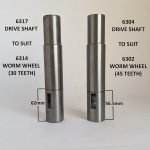Diagram showing the differences between 6317 & 6304 drive shafts.