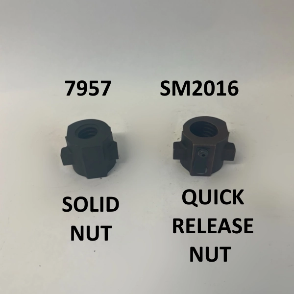 Solid nut and quick release nut options for manual vices on Startrite H250, H280 & H330 bandsaws
