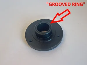 Diagram of the "grooved ring" on Startrite tracking hubs. The grooved ring determines which spares fit the hub.