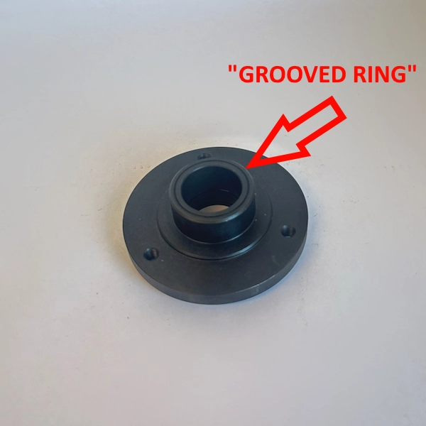 Diagram of the "grooved ring" on Startrite tracking hubs. The grooved ring determines which spares fit the hub.