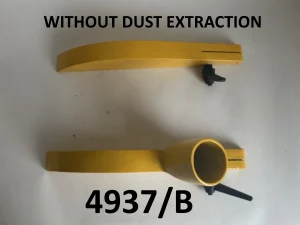 diagram showing both blade guards available for the Startrite TA175 & TA275. One features a port for connecting a dust extractor.