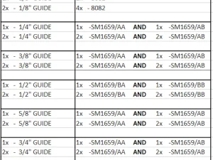 CHEVRON BLADE GUIDES (SEE OPTIONS)