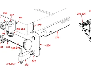 SLIDING TABLE & MOUNTING ASSEMBLY (DS MODELS) - TA 175 / 275