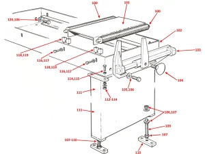 INFEED STOCK ROLLER TABLE (MANUAL ONLY) - H250/H280/H330