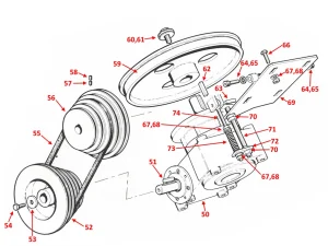 DRIVE BANDWHEEL, 4/5 STEP PULLEY & MOTOR PLATFORM - H250/H280/H330