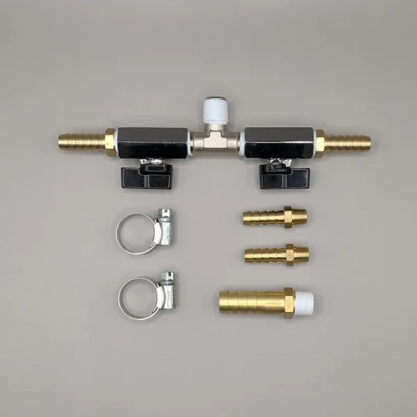 MEBA coolant control kit, used for connecting coolant pipework on the MEBA SM250, and controlling the flow of coolant.