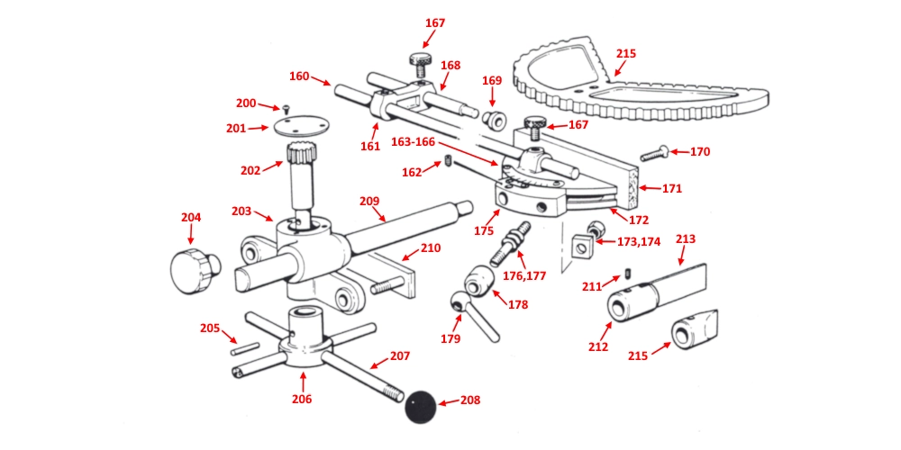 Startrite V900 AND 316 GEARED PUSHER ATTACHMENT spare parts diagram