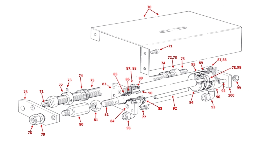NUMBERED PARTS DIAGRAM FOR A STARTRITE V900 HYDRAULIC CYLINDER