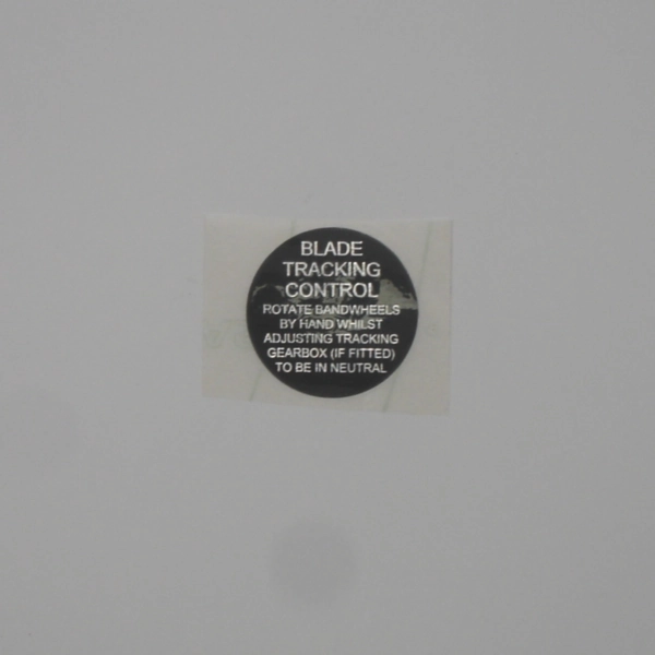 Blade Tracking Label for a Startrite Tracking Bandwheel Hub