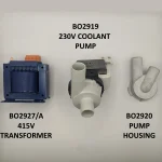Single Phase Coolant Pump, Different Shape Pump Housing & Pump Transformer for 3 phase machines, for Startrite Metal Cut Off Saws.