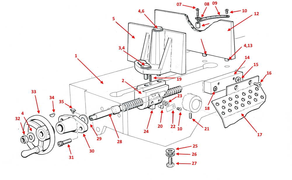 Startrite H250, H280 & H330 Stock Vice Spare Parts Diagram