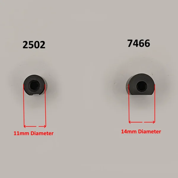 Two options for the Startrite Universal roller guide spindle. 2502 features a 11mm Diameter. 7466 features a 14mm diameter