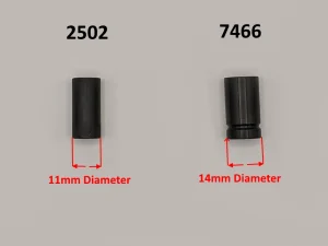 Two Guide Roller spindle options for the Startrite Universal Roller Blade Guides. 2505 is 11mm Diameter, 7466 is 14mm Diameter.