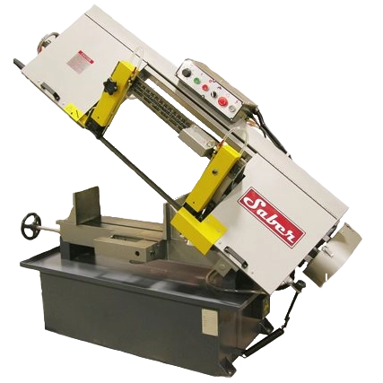 Sabre 1018M Horizontal Bandsaw in a Grey, White & Red colour scheme