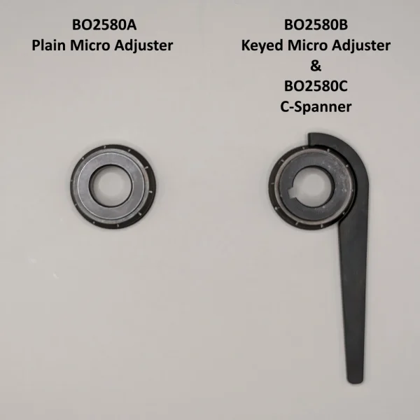 Startrite TA300 & TA1250 Scoring Blade Micro adjuster options. Keyed micro adjuster has a c-spanner available.