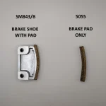 Brake spares options for the Startrite 502, including the Brake shoe Assembly with the brake pad, or just the brake pad.