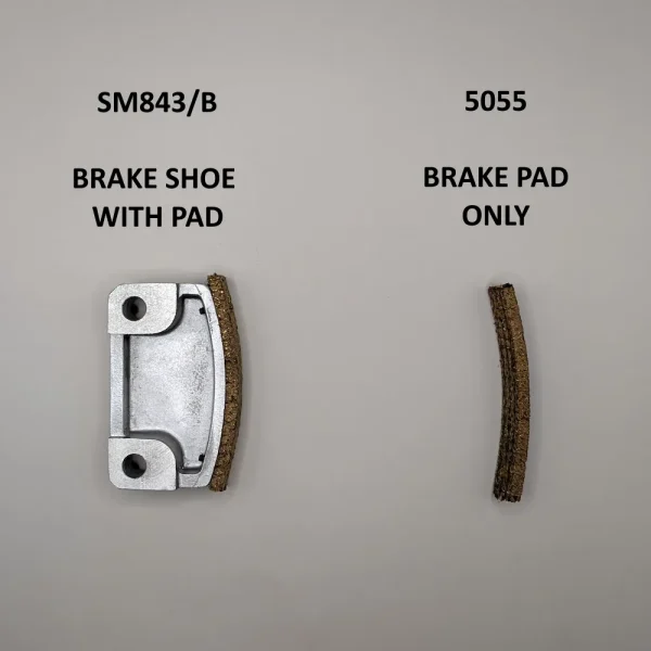 Brake spares options for the Startrite 502, including the Brake shoe Assembly with the brake pad, or just the brake pad.